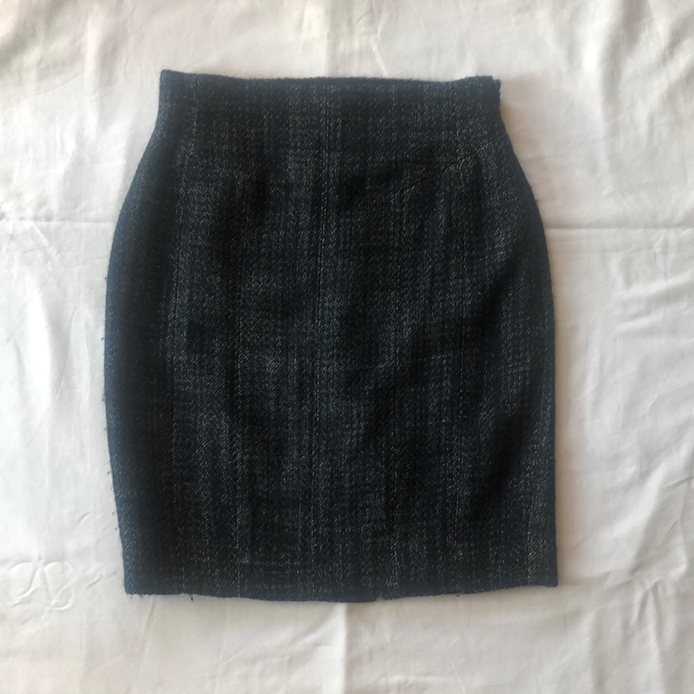 🌟 Ann Taylor Pencil Skirt, navy tweed, size 0P